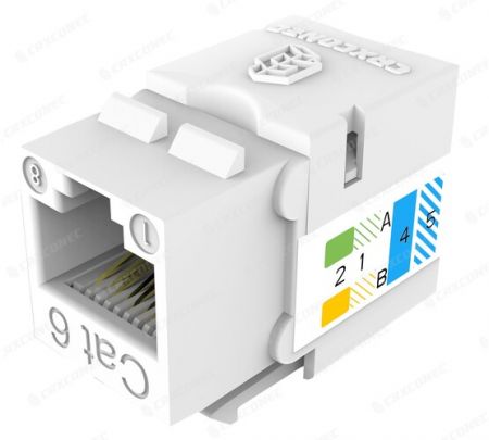 Conectores RJ45 Ethernet Cat 6 de 90 grados. - UTP Conector Keystone de 90 grados.